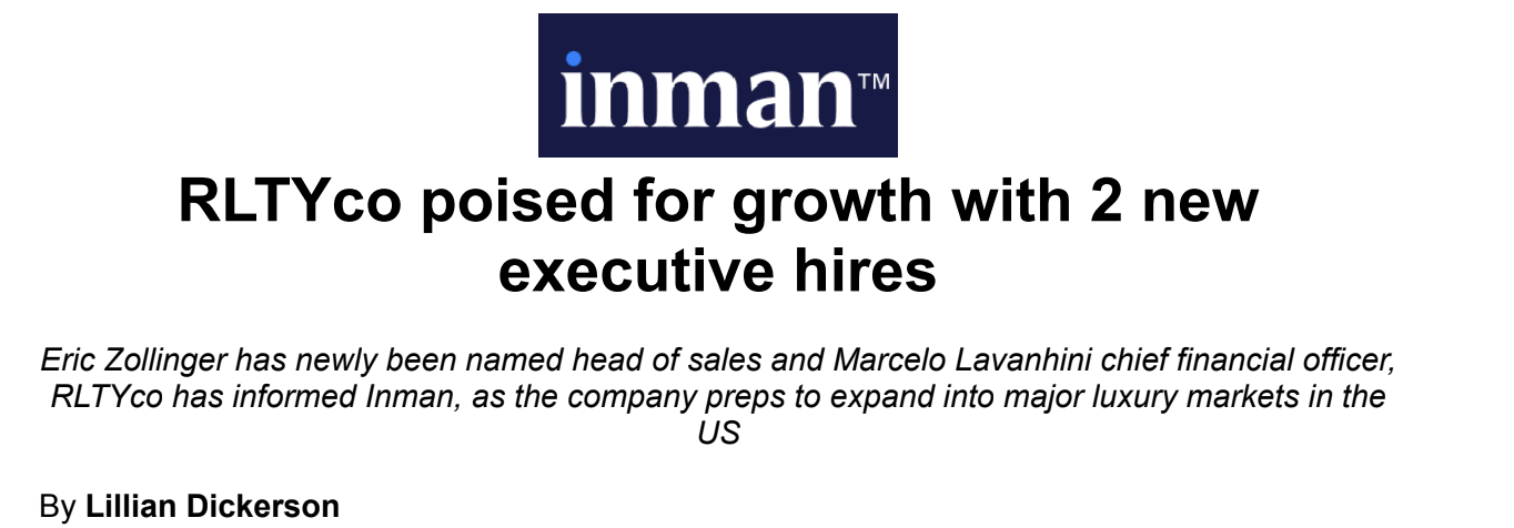RLTYco poised for growth with 2 new executive hires - RLTYco